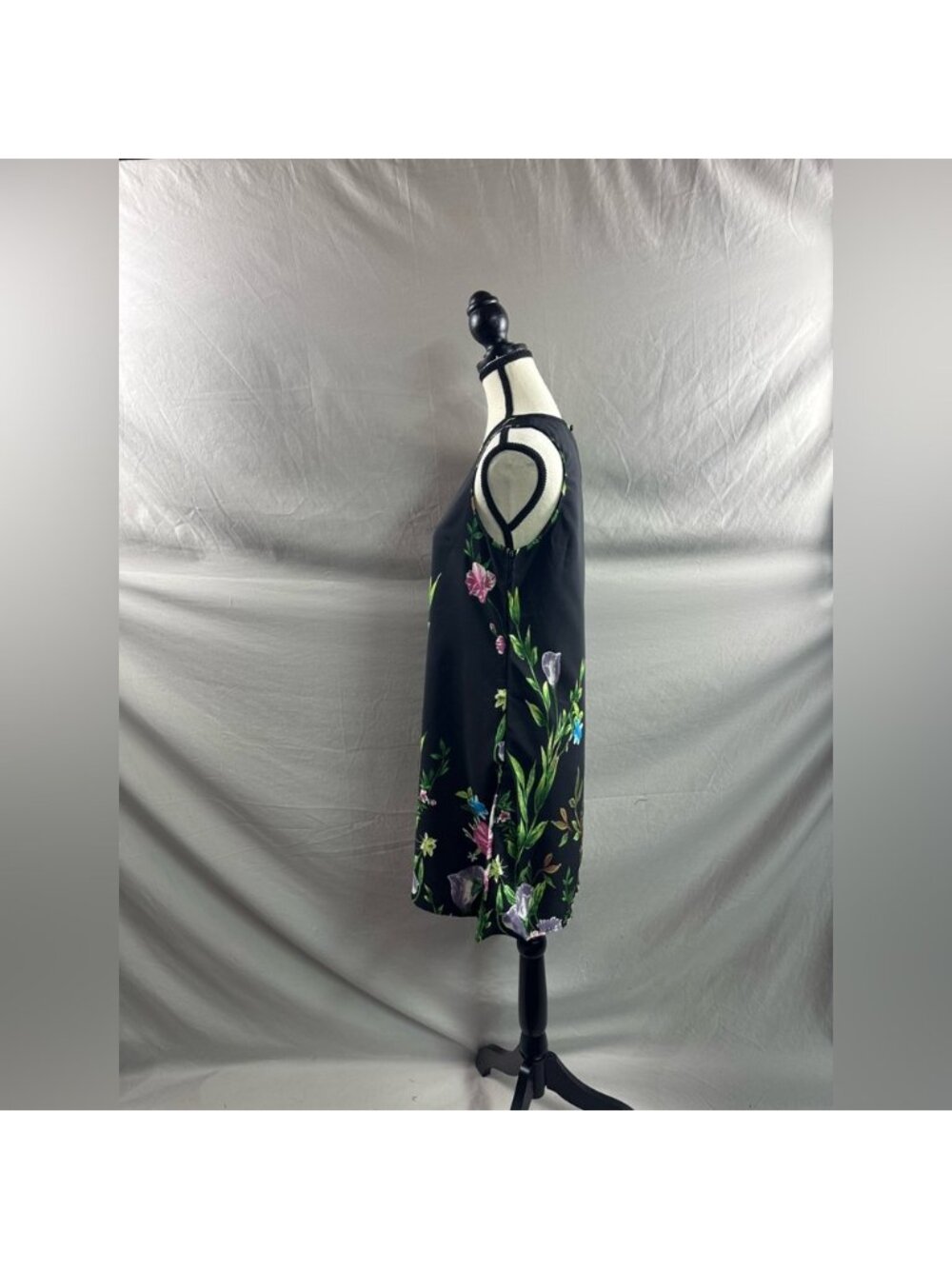 Floral Print Tank Dress Black - Picture 8 of 9